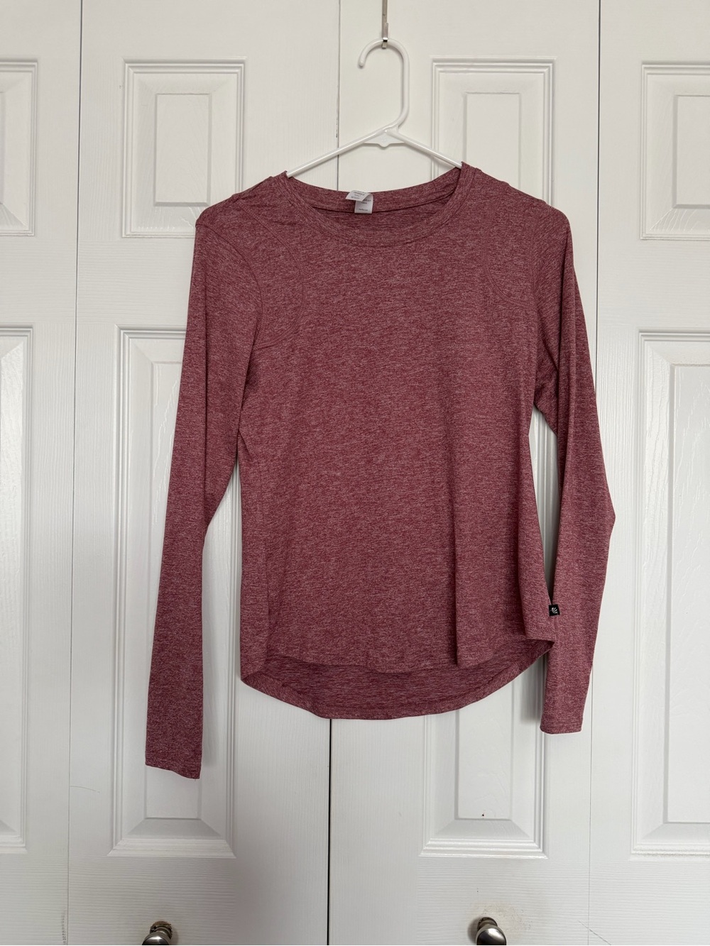 Marika Heathered Mauve Long-Sleeve Crewneck Top